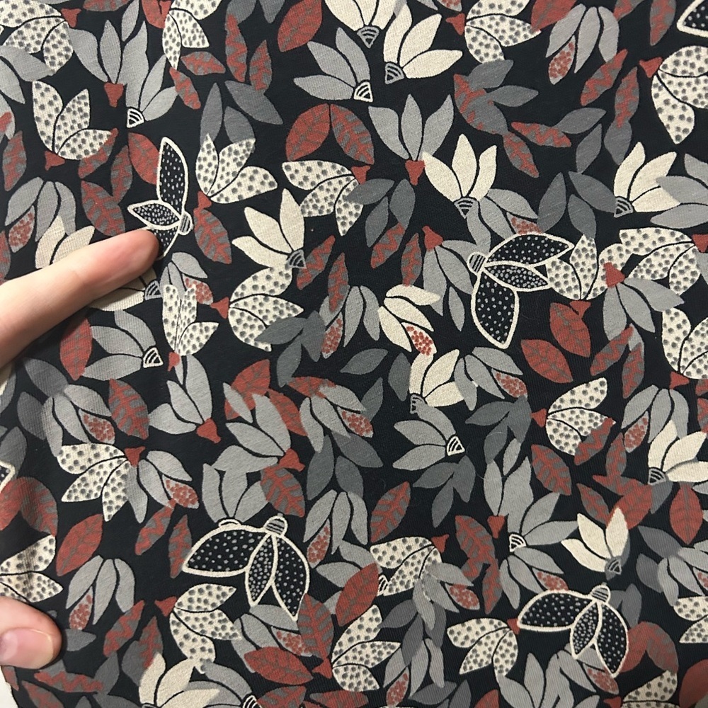 Gudrun Sjödén Reversible Cotton Skirt Medium Black Floral Scandinavian Style - Picture 5 of 6